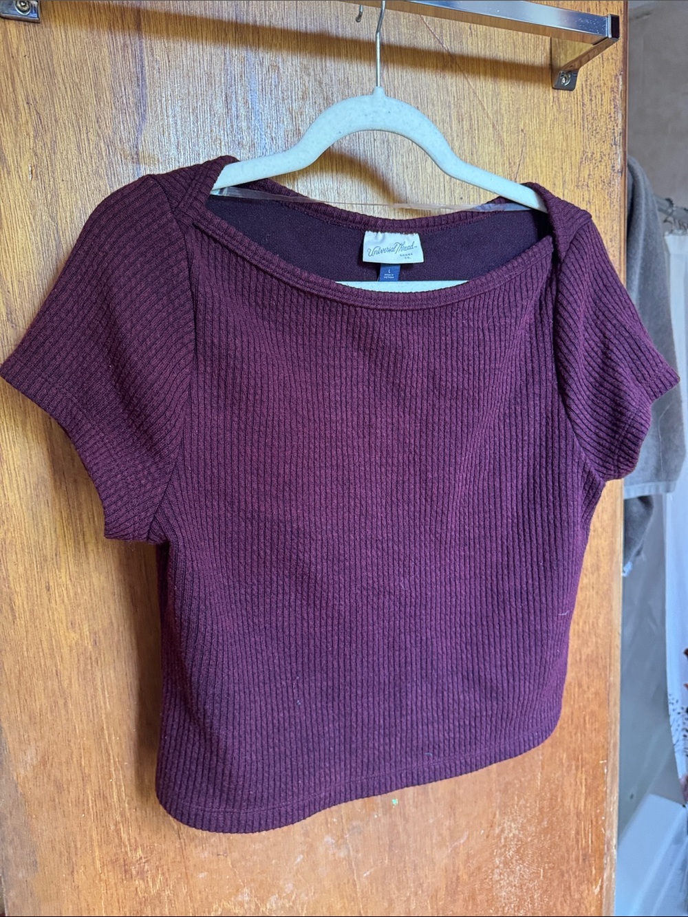 Universal Thread Reserved Plum Ribbed Crop Top